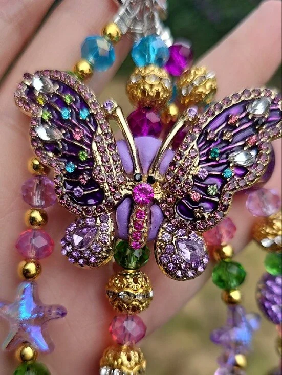 Handcrafted Purple Butterfly Beaded Charm
