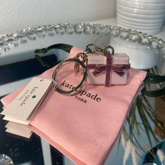 kate spade New York Pink Gift Box Keychain