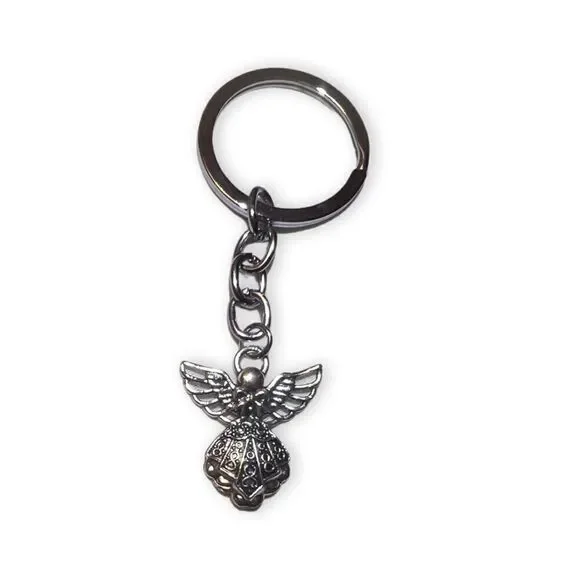 Silver Tone Guardian Angel Keychain