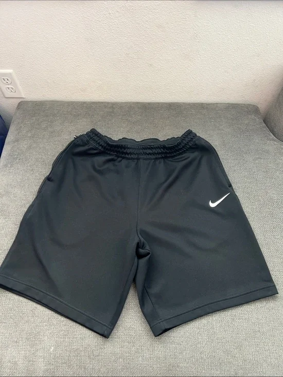 Nike Black Men's Athletic Shorts with White Swoosh