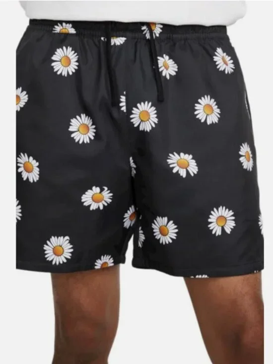 Nike Black Daisy Print Athletic Shorts