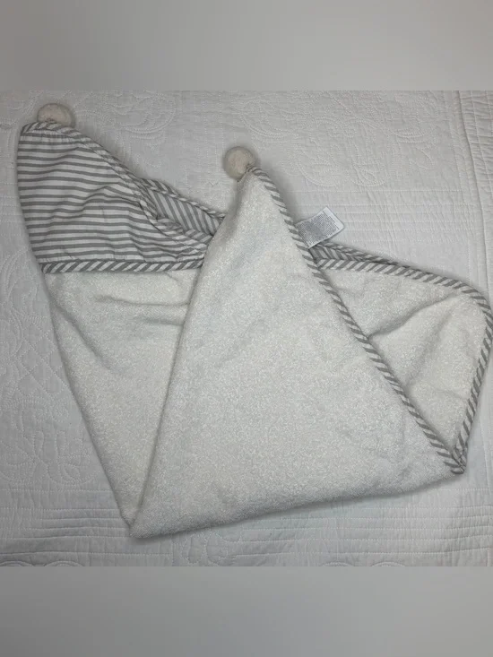 Pehr Rub A Dub Baby Hooded Towel Stripes Away Gray Toddler Bath Cover