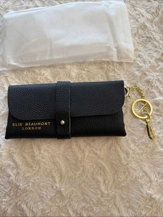 Black Leather Key Pouch Wallet