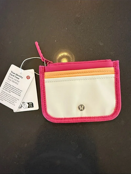 lululemon athletica Pink and White True Identity Card Case