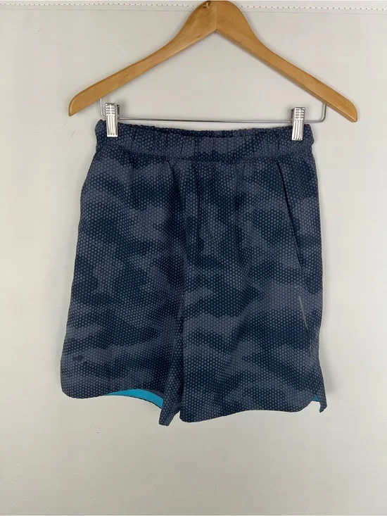 Men's Camoflauge Navy Patterned Athletic Shorts