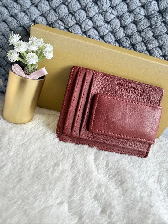 🇮🇹 Unisex Compact Leather Card Holder & Money Clip