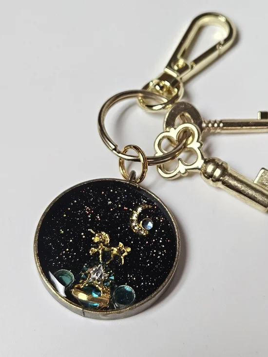 Celestial Unicorn Gold Keychain Bag Charm