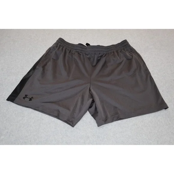 Under Armour Gym Shorts Mens XL Gray HeatGear Fitted Mesh Athletic Workout