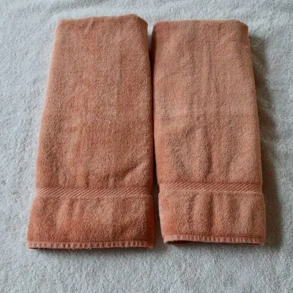 Royal Velvet Velur by Fieldcrest Peach Bath Hand Towel Set Combed Cotton Face