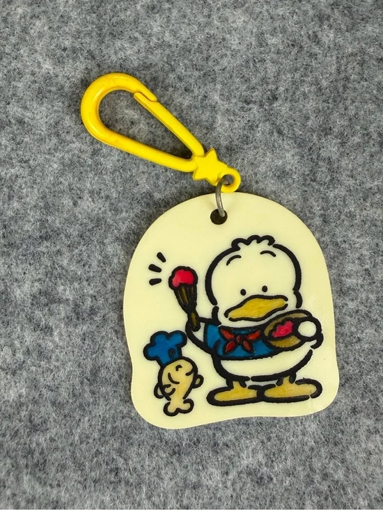 Vintage Sanrio Ahiru No Pekkle Acrylic Keychain – Rare 90s Collectible