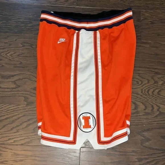 Nike Fighting Illini Illinois Pro Style Basketball Shorts Champaign Urbana REAL