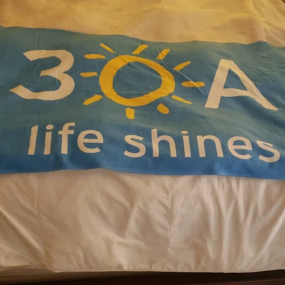 3-OA Life Shines Beach Towel - Blue with Yellow Sun