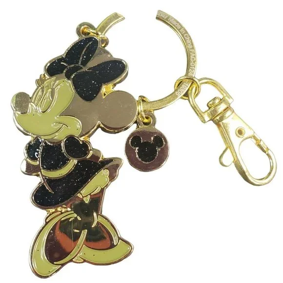 Disney Parks Minnie Mouse Keychain Glitter Hair Bow Bling Purse Clip Accessories
