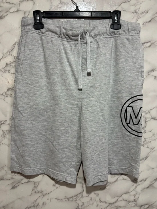 Michael Kors Light Gray Drawstring Athletic Shorts with Logo M