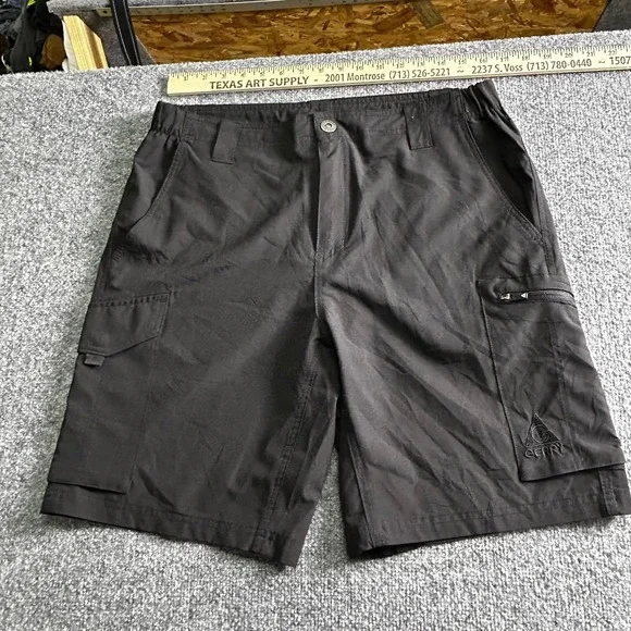 Gerry Cargo Shorts Mens Size 34 Black Stretch Utility Hiking Casual Outdoor