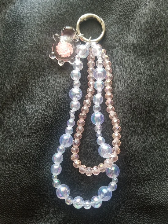 Iridescent Lavender Beaded Key & Card Holder