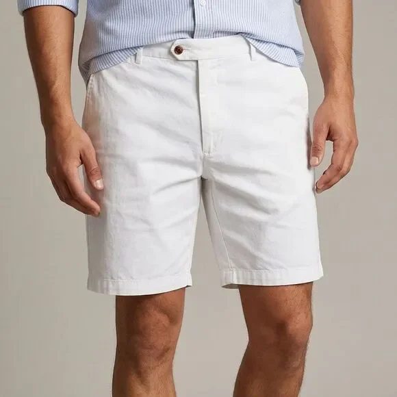 Peter Millar White Flat Front Men’s Shorts