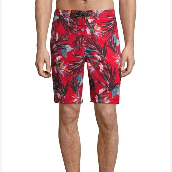 George Novelty E-board 9” tropical print swim trunk size 36