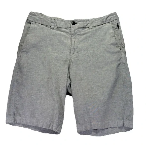 Lululemon Commission Shorts Mens 33 Gray Relaxed Fit Chino Flat Front Stretch