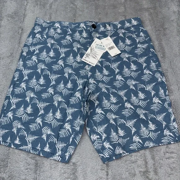 Jachs New‎ York NWT Seersucker Shorts Tropical Floral Print Men 29 Blue