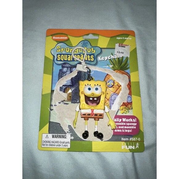 Vintage 2000 Nickelodeon SpongeBob SquarePants Keychain – Basic Fun