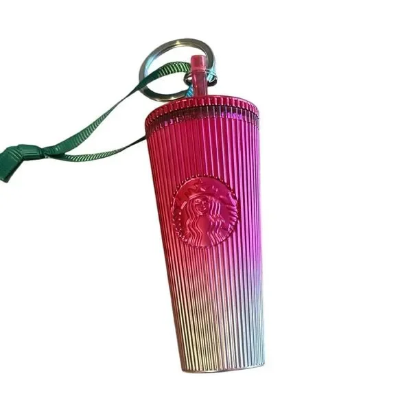 Starbucks Pink and White Gradient Keychain Tumbler