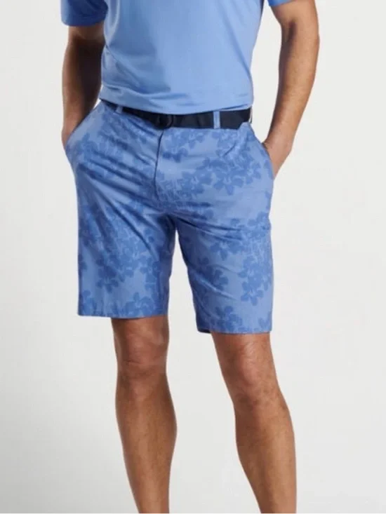 Peter Millar Shackleford Abstract Floral Performance Hybrid Golf Short Size 36