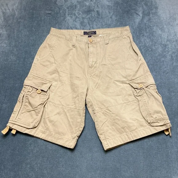 U.S. Polo Assn Cargo Shorts Mens 36 Khaki Cotton Flat Front Slash Pockets Hiking
