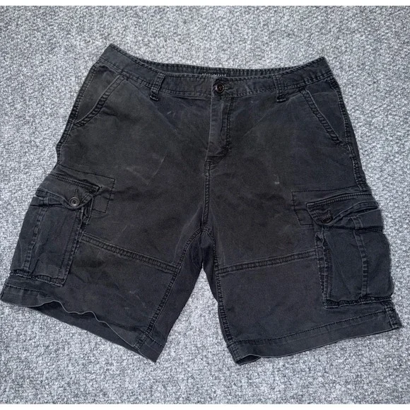 Aeropostale Classic Cotton Stretch‎ Cargo Shorts Black Size 34