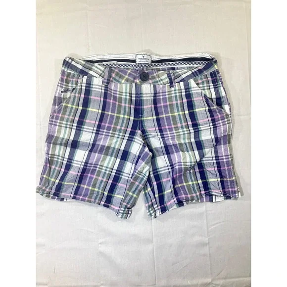 American Eagle Outfitters‎ Plaid Shorts Men's Size 8 Purple Green