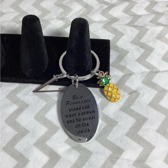 Pineapple Letter V Keychain
