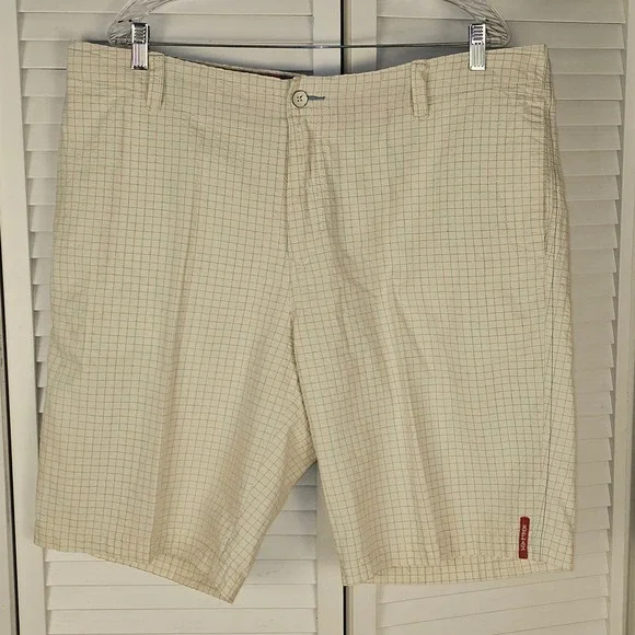 Tommy Bahama Relax Mens Cream Plaid‎ Bermuda Shorts 42