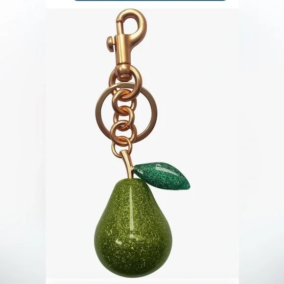 Green pear bag charm that looks cute on your coach bag
