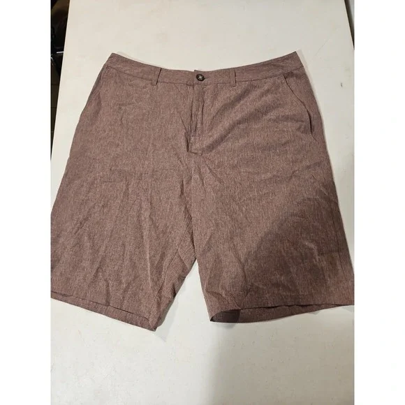 BKE Hybrid shorts mens size 36x23 athletic fit Maroon travel casual shorts(1093