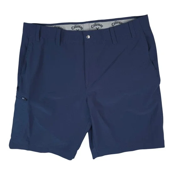 Callaway Golf Shorts Men 40x10.5 Blue Stretch Performance Zipper Pocket Athletic