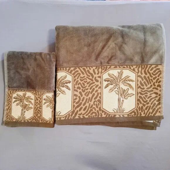 Earl & Wilson Old World Palm Trees Hand Bath Towel Made In Brazil