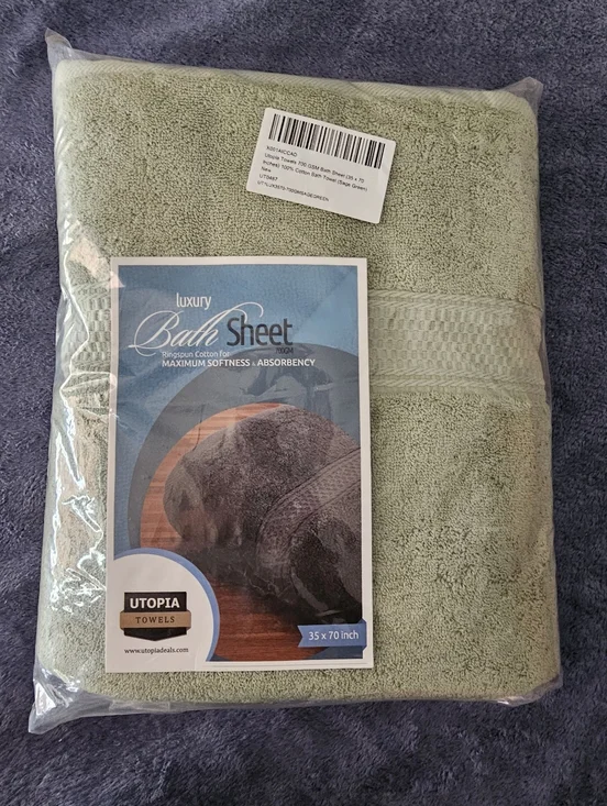 Luxury Bath Sheet Sage Green Towel 30x70