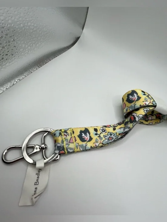 NEW Vera Bradley SUNNY GARDEN WIDE Lanyard Badge And Keys Holder Yellow