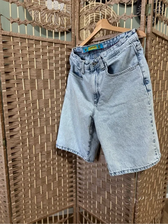 Vintage Light Wash Denim Baggy Shorts