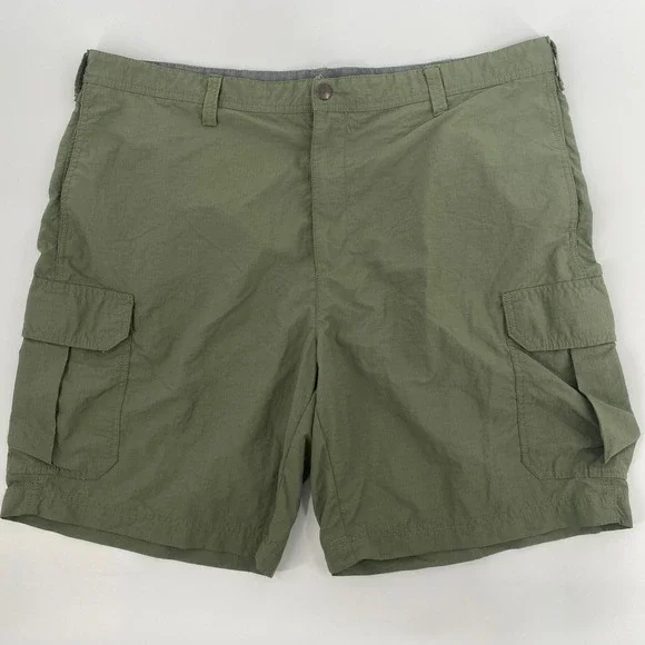 Croft Barrow Cargo Shorts Mens 42 Green Nylon Utility Gorpcore Hiking Outdoors