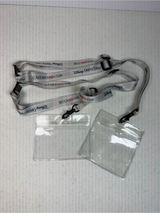Disney Cruise Line Castaway Club Lanyards with Waterproof ID Holders Set of 2