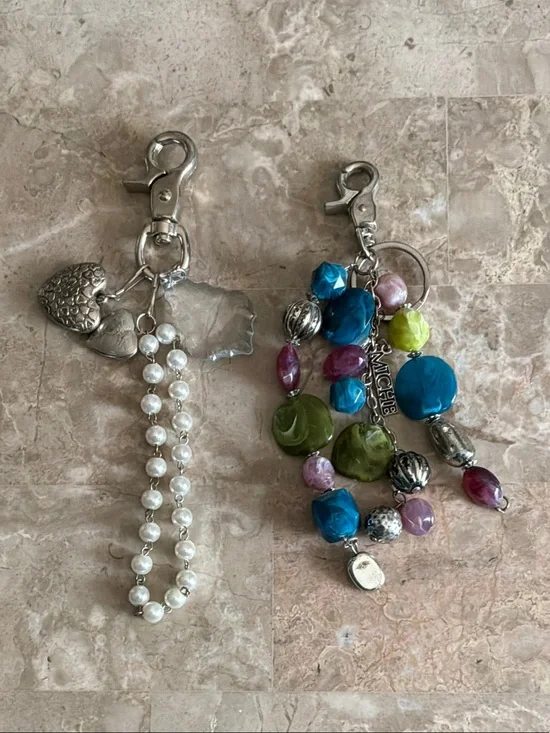 Colorful Beaded Keychain  Purse Charm  - Multicolor