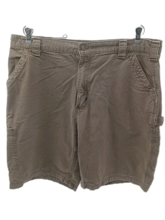 Carhartt Carpenter Shorts Mens 40 Tan Canvas Utility Workwear Outdoor Hiking