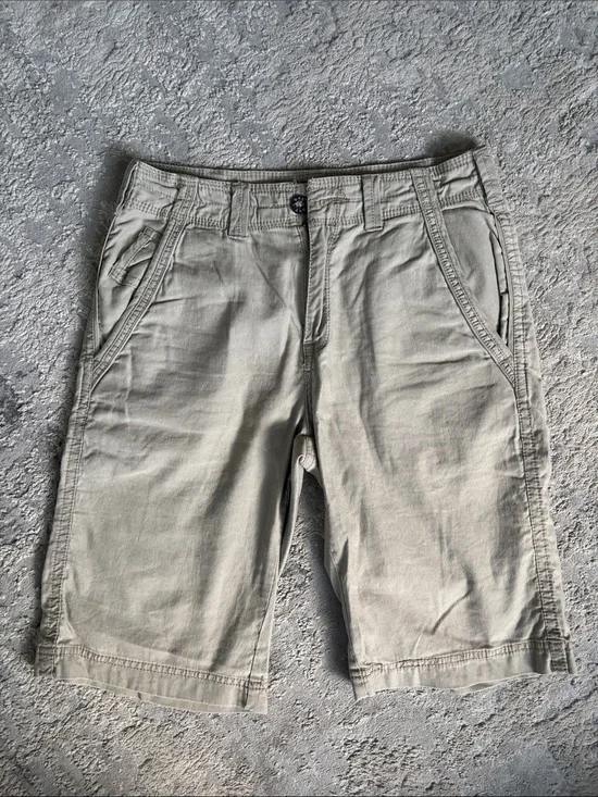 BKE Men's Flat Front Shorts in Light Khaki