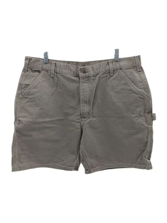 Carhartt Carpenter Shorts Mens 40 Tan Canvas Thick Workwear Outdoor 10