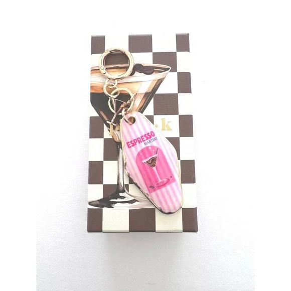 NIB Piper K Espresso Martini Keychain Bag Charm Retro