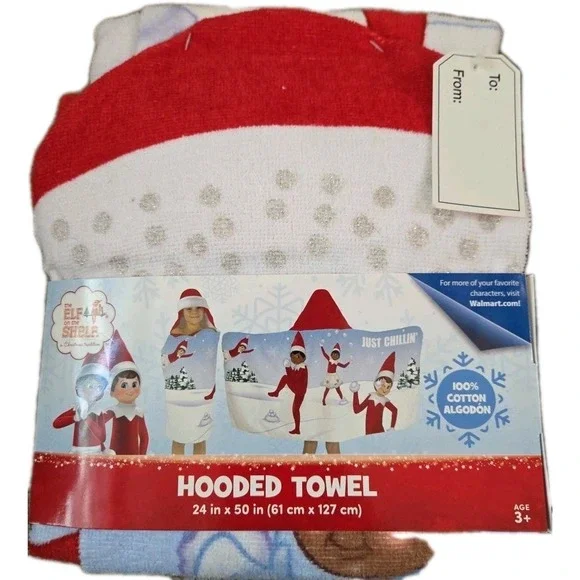 Elf On The Shelf Just Chillin' Hooded Towel w Gift Tag 24