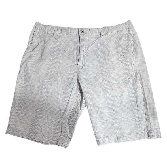 Calvin Klein Mens Grey Plaid Flat Front Cotton Shorts Size 40 RN36543