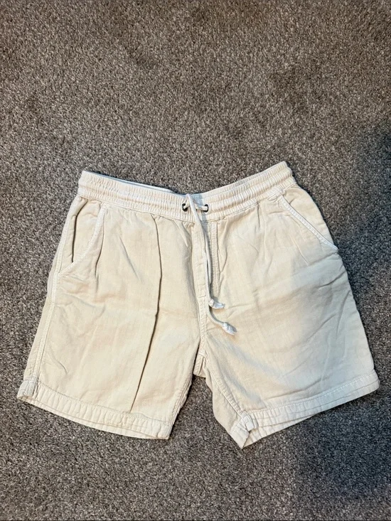 Marine Layer Cream Saturday Drawstring Shorts