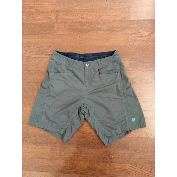 Kuhl Mutiny River Shorts Mens 32 Green Nylon Stretch Zip Hybrid 9
